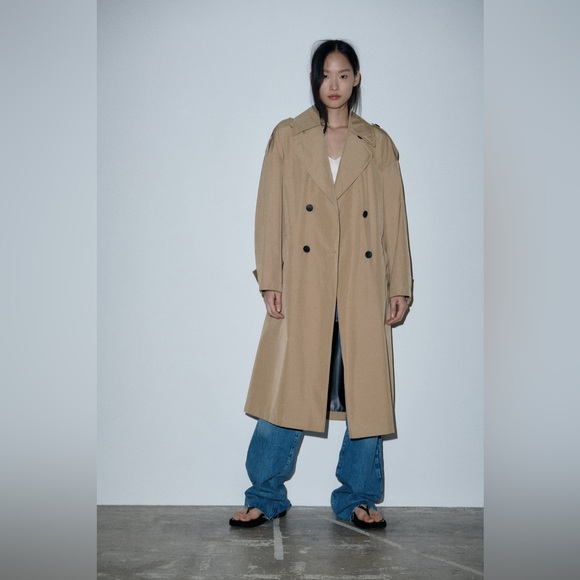 Zara Oversized Technical Trench Coat - Picture 3 of 12